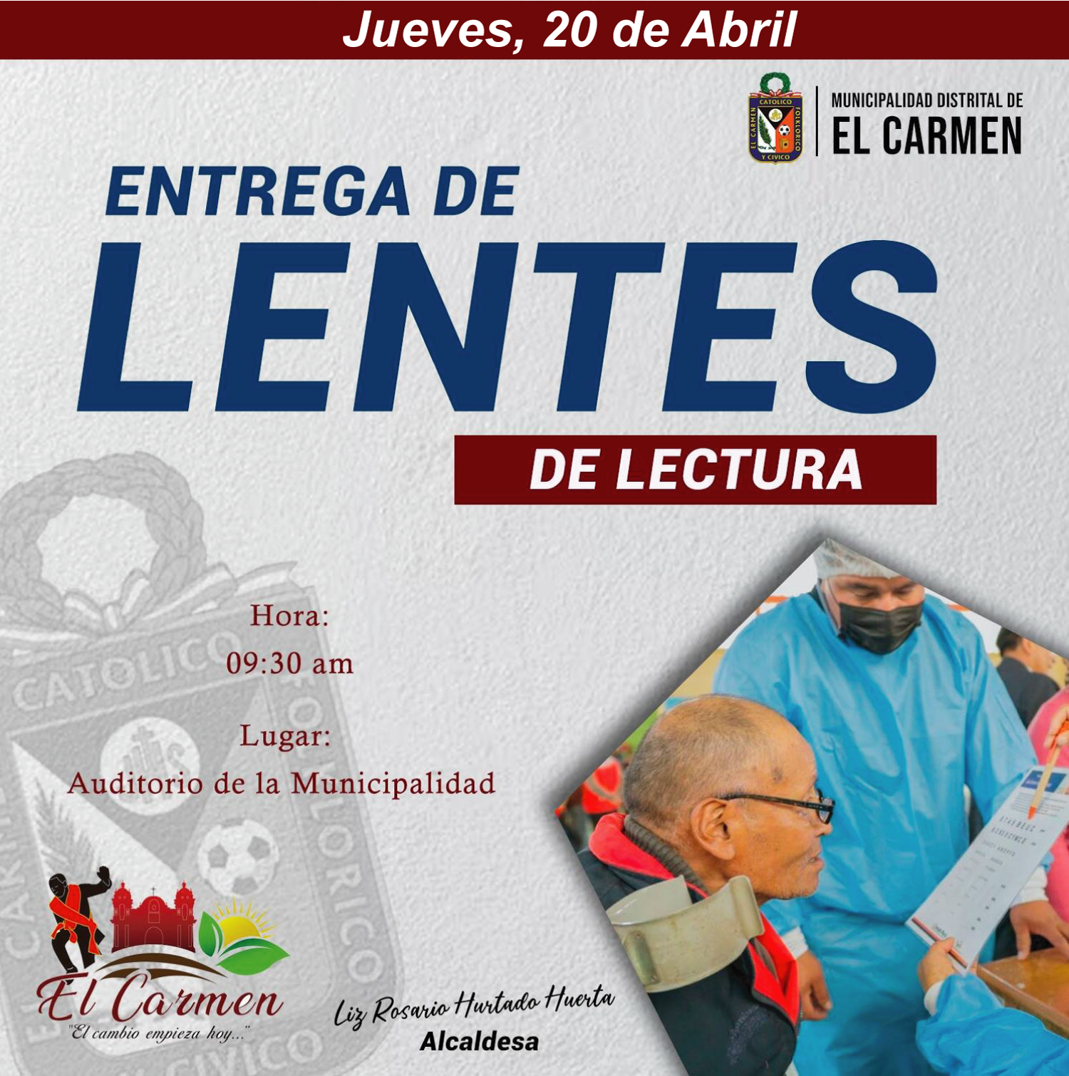 CAMPAÑA GRATUITA DE ENTREGA DE LENTES DE LECTURA