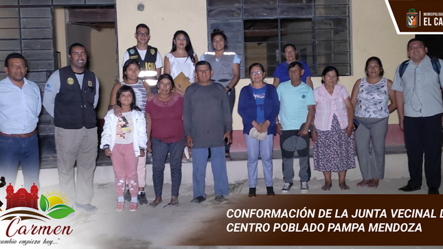 ELECCIÓN Y CONFORMACIÓN DE LA JUNTA DIRECTIVA DEL COMITÉ VECINAL COMUNAL DEL CENTRO POBLADO PAMPA MENDOZA