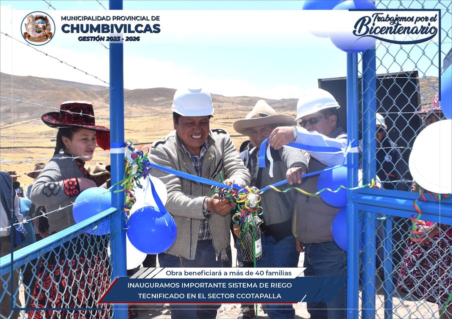 Chumbivilcas: Inauguramos sistema de riego tecnificado en el sector Ccotapalla del distrito de Santo Tomás