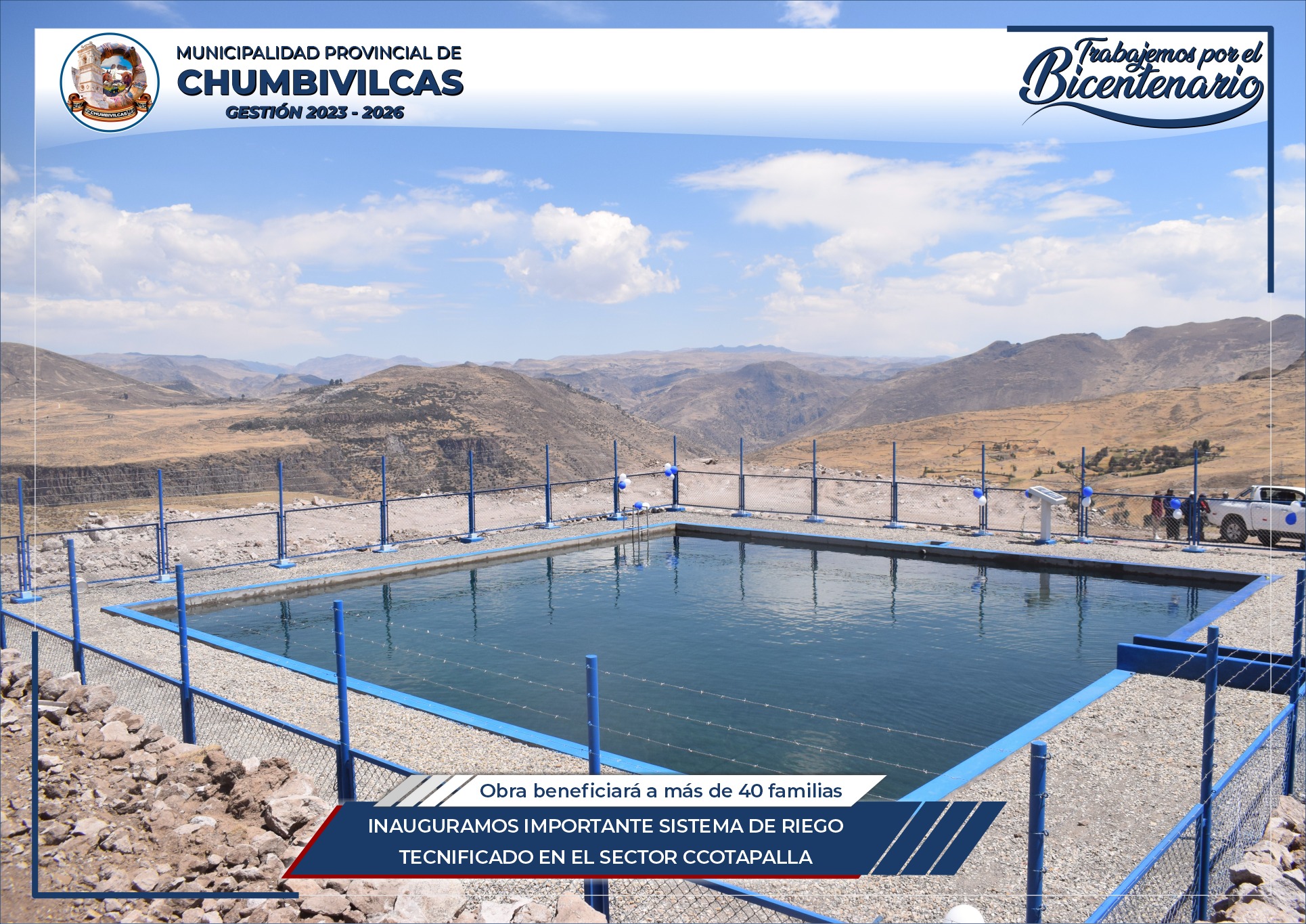 Chumbivilcas: Inauguramos sistema de riego tecnificado en el sector Ccotapalla del distrito de Santo Tomás