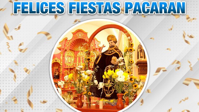 Reciba el cordial saludo del Alcalde Sr. Luis Alberto Conislla Jara, Regidores, Funcionarios, Servidores Públicos y Población en general, expresa su saludo institucional al Distrito de Pacarán por la celebración a su Santo Patrón San Francisco de Asís, deseándoles los mejores parabienes. 