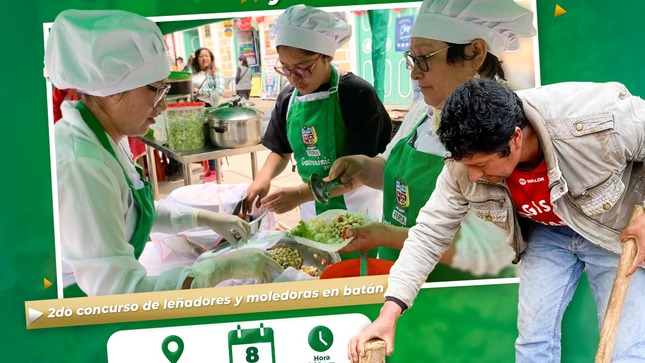 Feria gastronómica y concurso de moledora en batán y el leñadores más rápido.