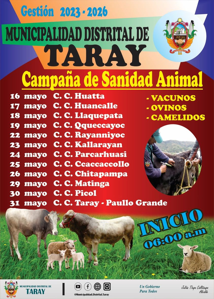 Campaña de Sanidad Animal de ganado vacuno, ovino y camélidos