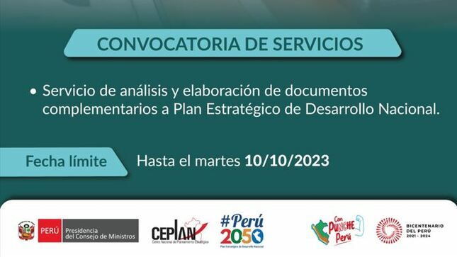 Contratación de servicios en el Ceplan