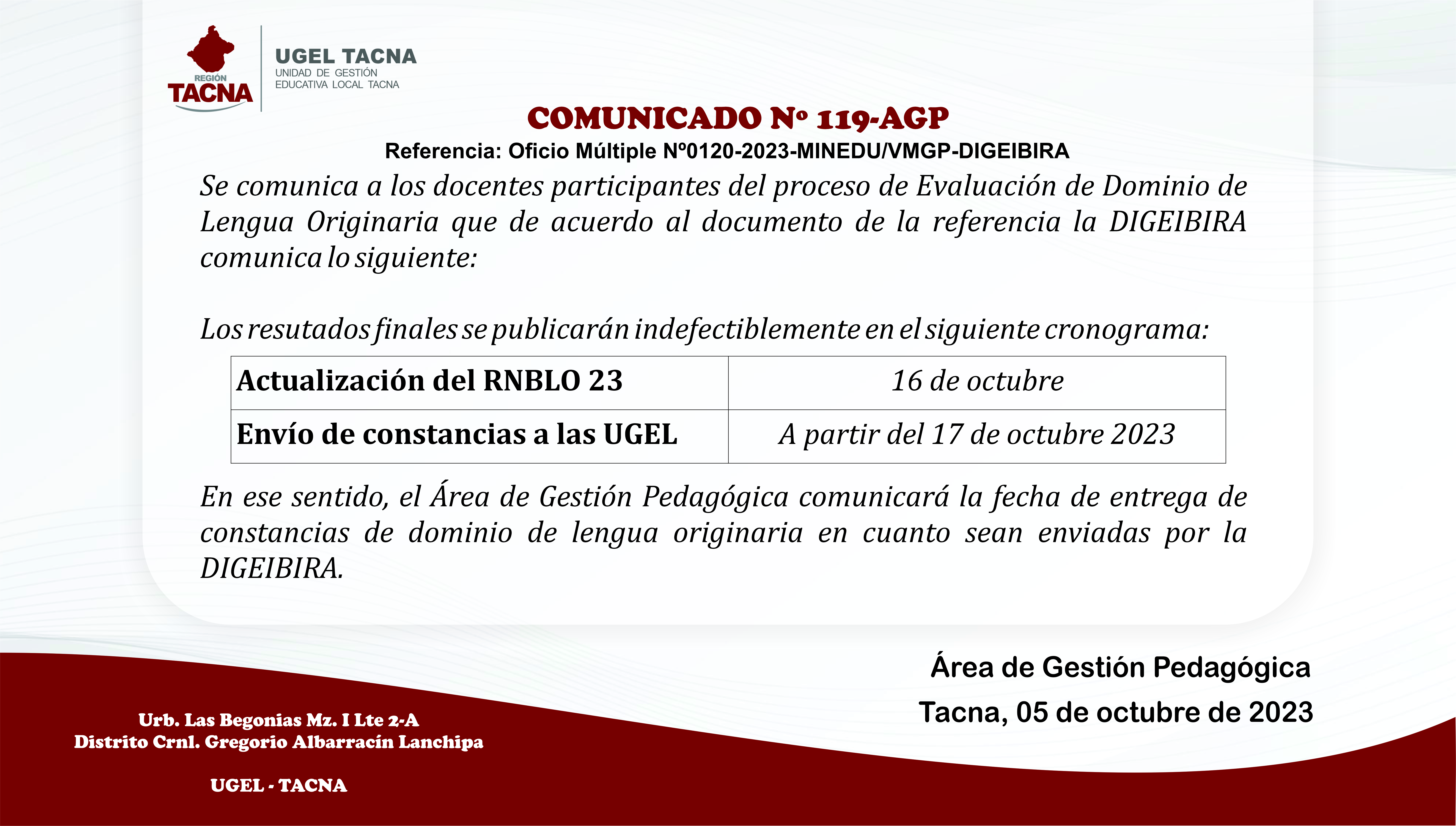 Archivo JPG de comunicado