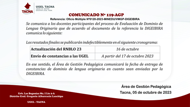 Archivo JPG de comunicado