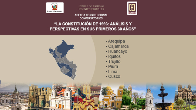 Conversatorios por los 30 años de la Constitución realizará el CEC del TC en Huancayo, Lima, Iquitos, Trujillo, Piura y Cusco