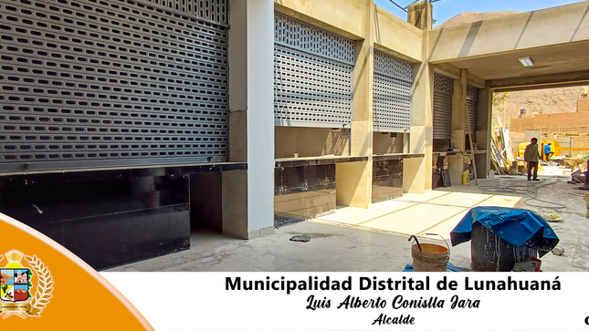 Ya falta poco para que se pueda culminar la ejecución del MERCADO MUNICIPAL en el distrito de Lunahuaná, teniendo una inversión de 1,688,607.38 soles. 
