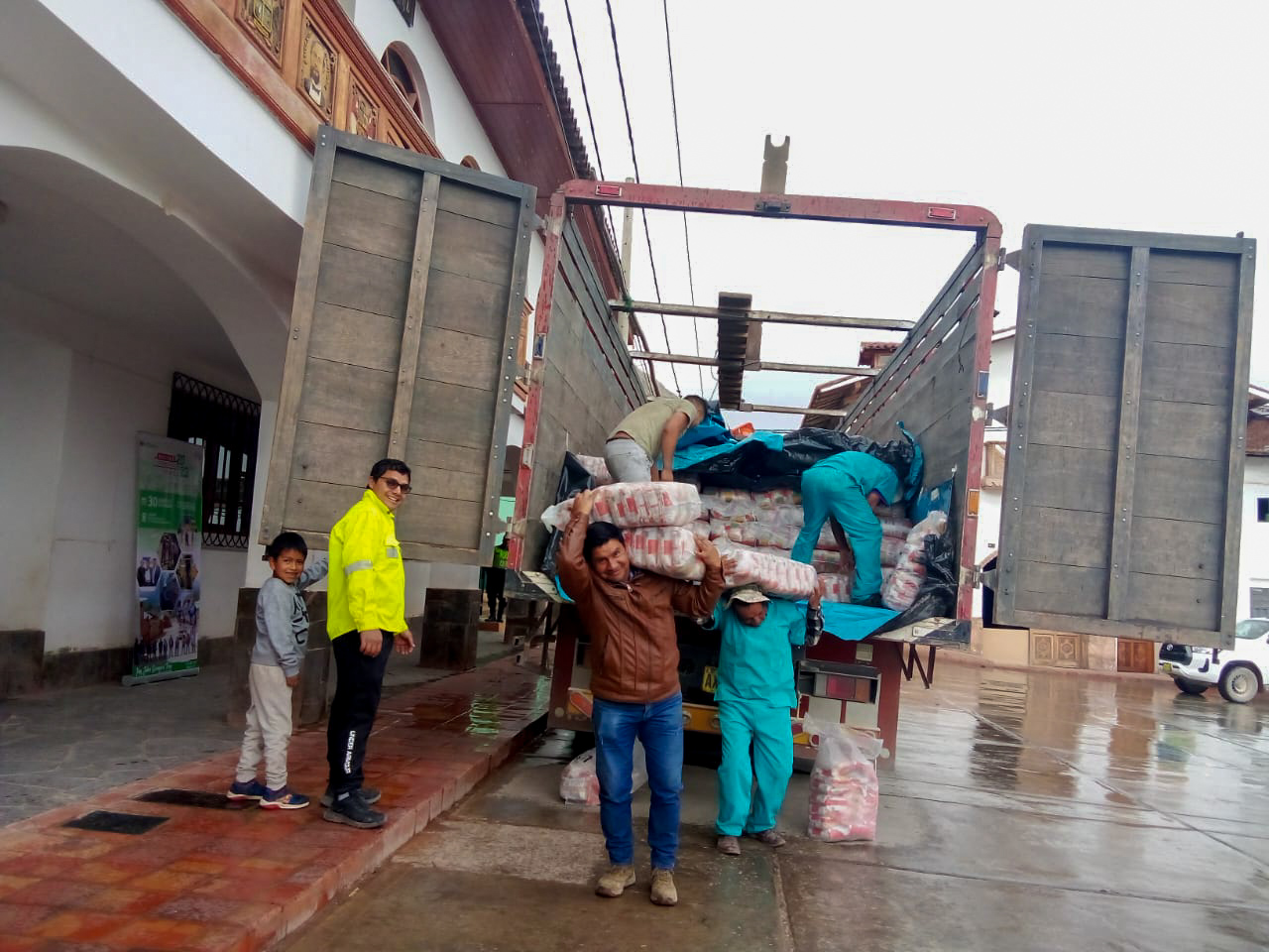 recepción de los víveres 