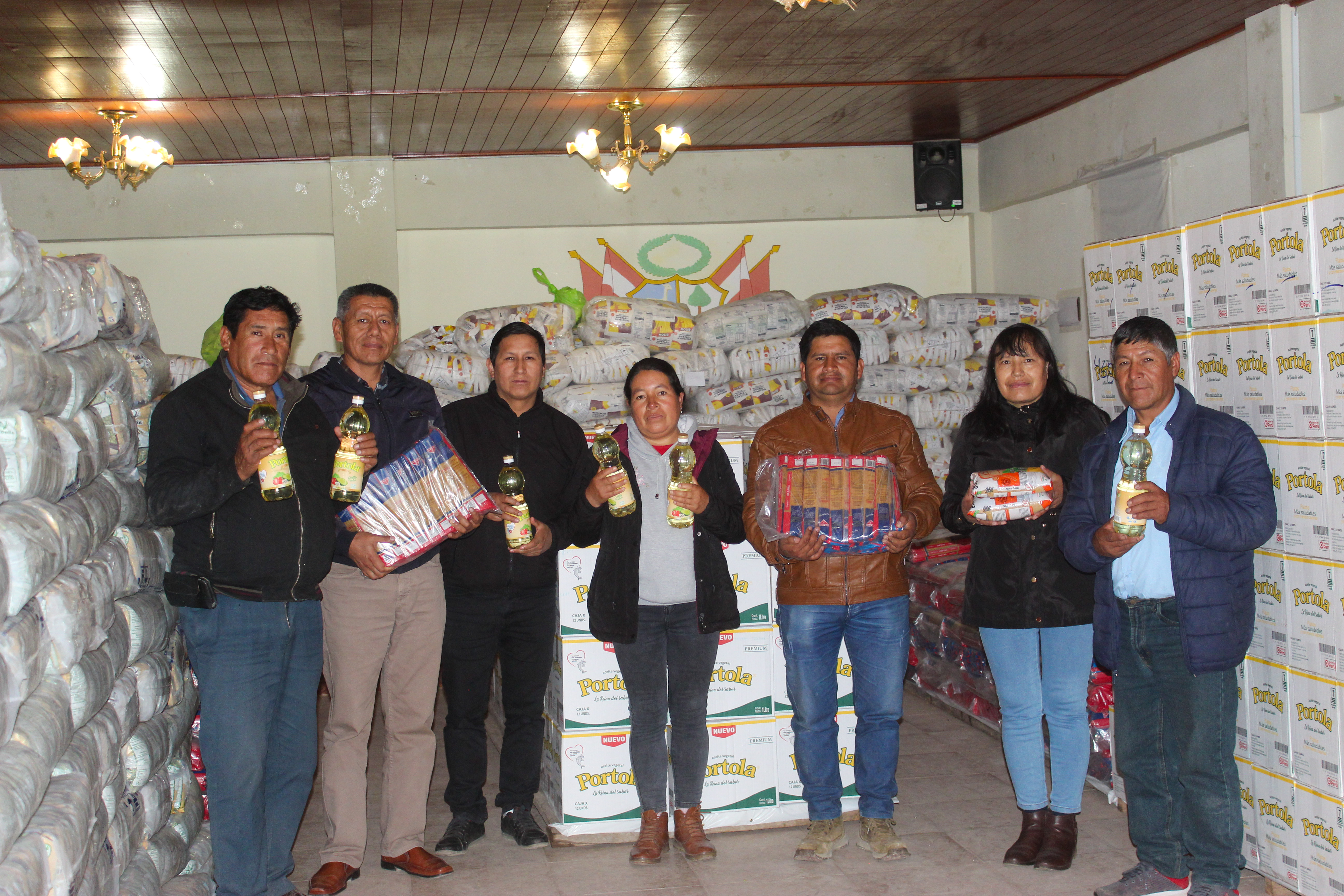 recepción de los víveres 