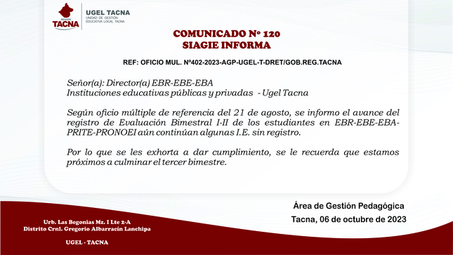Archivo JPG de comunicado