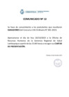 Vista preliminar de documento COMUNICADO CAS ORD. N°012-2023-PROCESO DE CONVOCATORIA CAS ORDINARIO N° 001-2023-CARTAS DE PRESENTACIÓN 