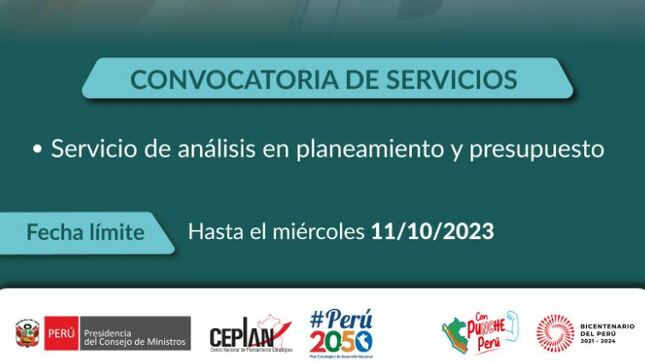 Contratación de servicios en el Ceplan