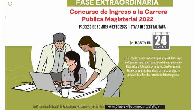 Ingreso de los resultados de la fase extraordinaria, en el aplicativo del Minedu - Concurso Público de Ingreso a la Carrera Pública Magisterial 202