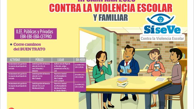 3era campaña 2023 contra la Violencia escolar y familiar en las II.EE. públicas y privadas