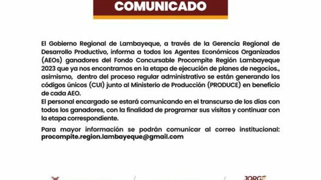 #procompitelambayeque2023 || COMUNICADO ||
#cañaris #lambayequeperu #LaUnionHaceLaFuerza #Ferreñafe #chiclayolambayequeperu