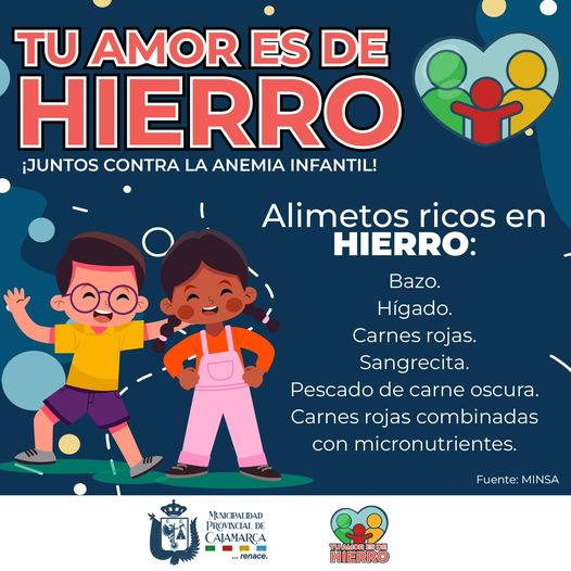 Juntos podemos acabar con la anemia en nuestros niños. Nuestros actores sociales vienen recorriendo toda la ciudad para poder ayudar a nuestras madres cajamarquinas en la correcta alimentación de nuestros niños. Además, con ellos podrás prevenir, detectar, controlar y tratar adecuadamente la anemia.