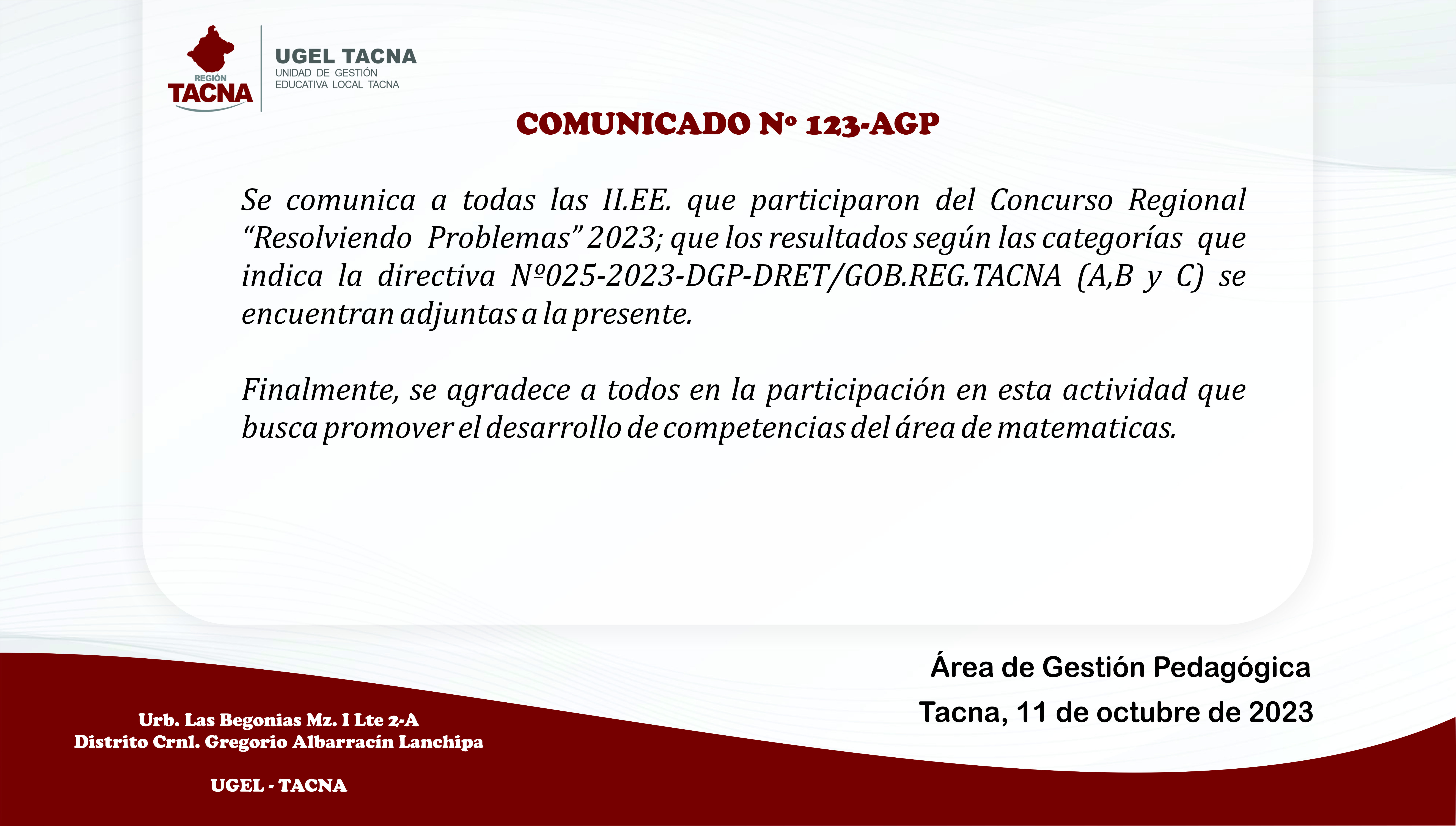 Archivo JPG de comunicado