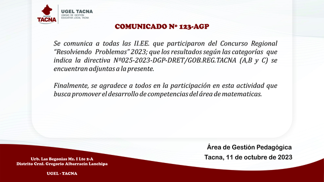 Archivo JPG de comunicado