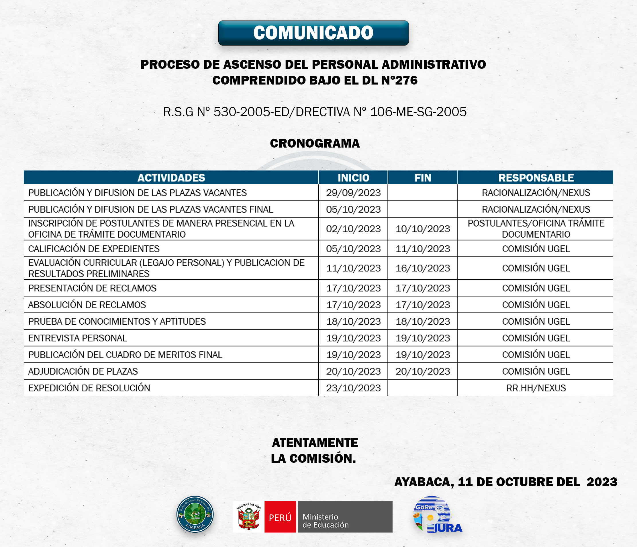 Comunicado