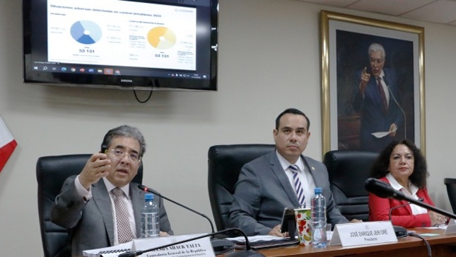 Durante los primeros nueve meses del 2023, la Contraloría General ha identificado, como resultado de los servicios de control posterior, presunta responsabilidad administrativa, civil y penal en 3969 funcionarios públicos involucrados en irregularidades cometidas en diversas entidades públicas en todo el país, informó el contralor general, Nelson Shack, durante su presentación ante la Comisión de Fiscalización y Contraloría del Congreso para presentar su informe de gestión institucional y otros temas. 