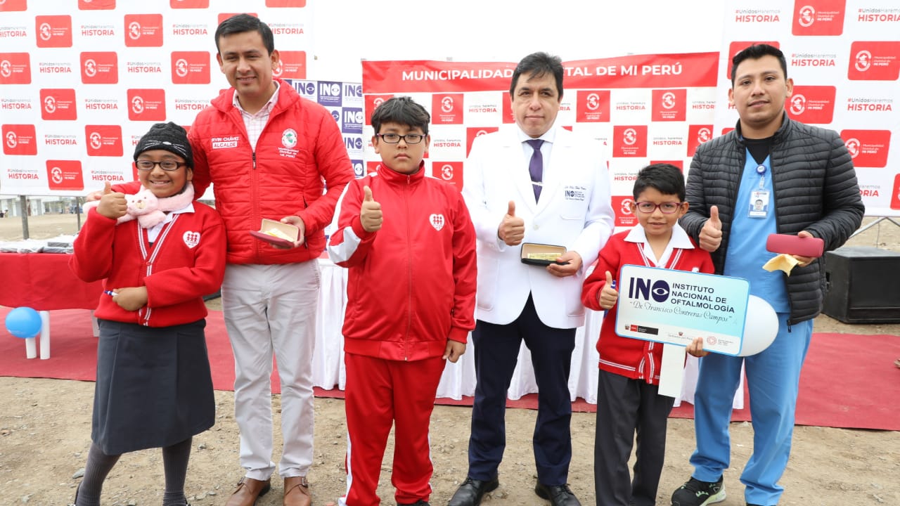Minsa e INO mejoran la calidad de vida de 150 niñas y niños del distrito Mi Perú al entregarles lentes para mejorar su visión