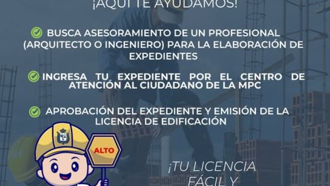 Obtener tu licencia de construcción es fácil y ahora más rápido. Evita multas y sanciones por parte de nuestros fiscalizadores. Construye seguro, tu familia está primero. 