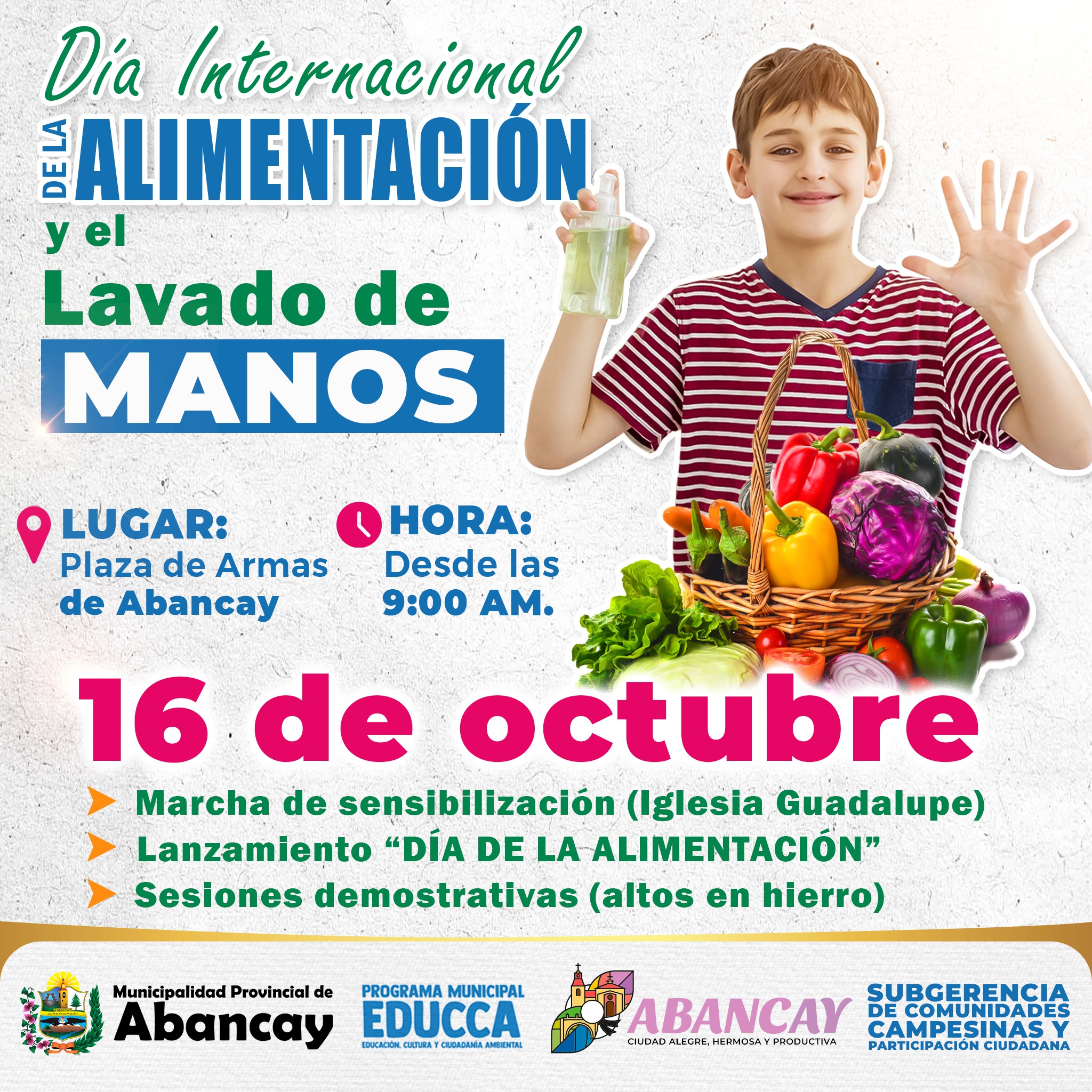 Nutrición E Higiene: Abancay Se Prepara Para Una Celebración Saludable En Commemoracion Al “Día Mundial De La Alimentación Y Lavado De Manos"