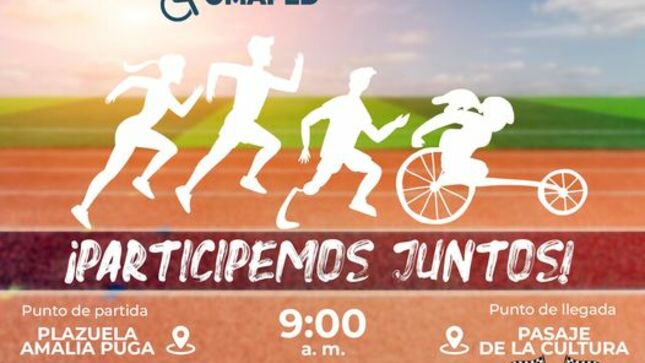 Participa de nuestra actividad en el marco de la celebración del Día Nacional de la Discapacidad. Te esperamos en la Plazuela Amalia Puga a las 9:00 a. m. 
