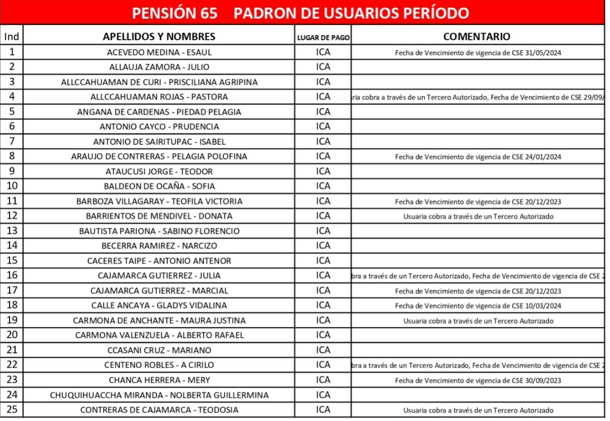 Pensión 65