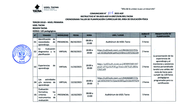 Comunicado Nº125-2023-AGP