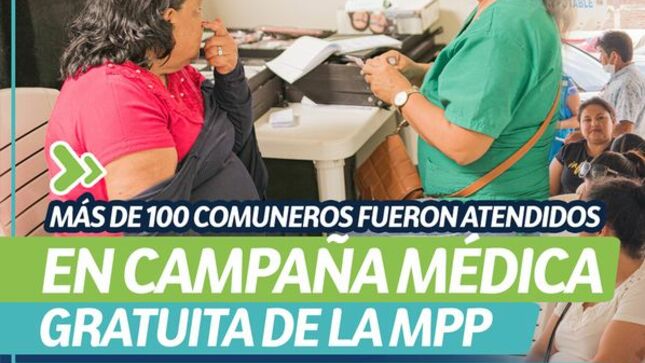 Más de 100 comuneros fueron atendidos en campaña médica gratuita de la MPP