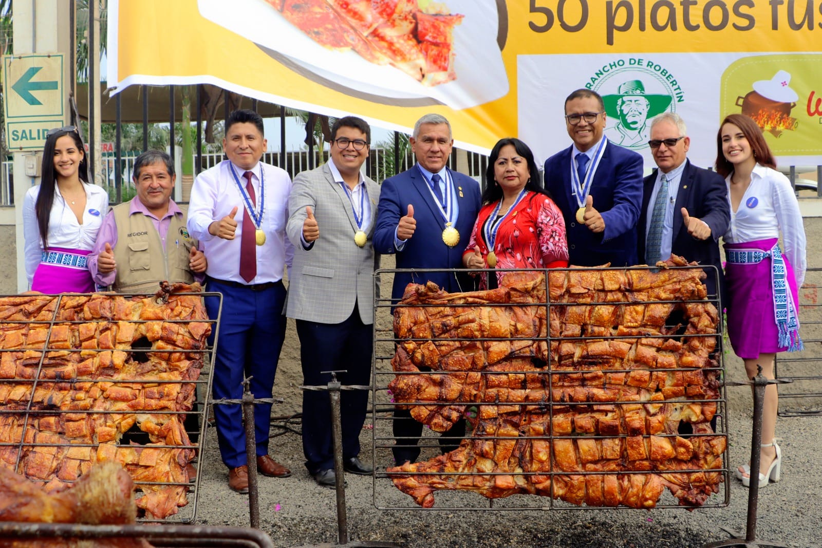 Alcalde provincial participΓ³ en la inauguraciΓ³n del "X Festival del Chancho al Palo"