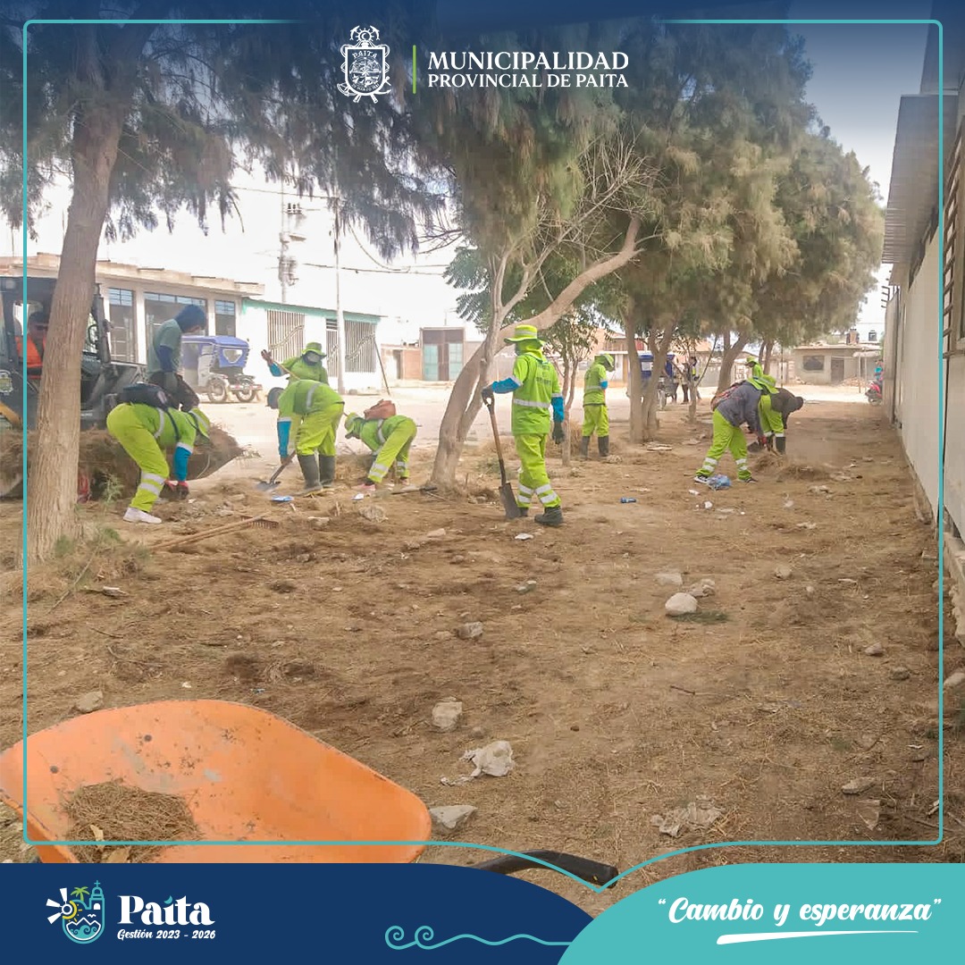 Municipalidad de Paita realiza operativo de limpieza y recojo de maleza en los alrededores del CS Juan Valer Sandoval