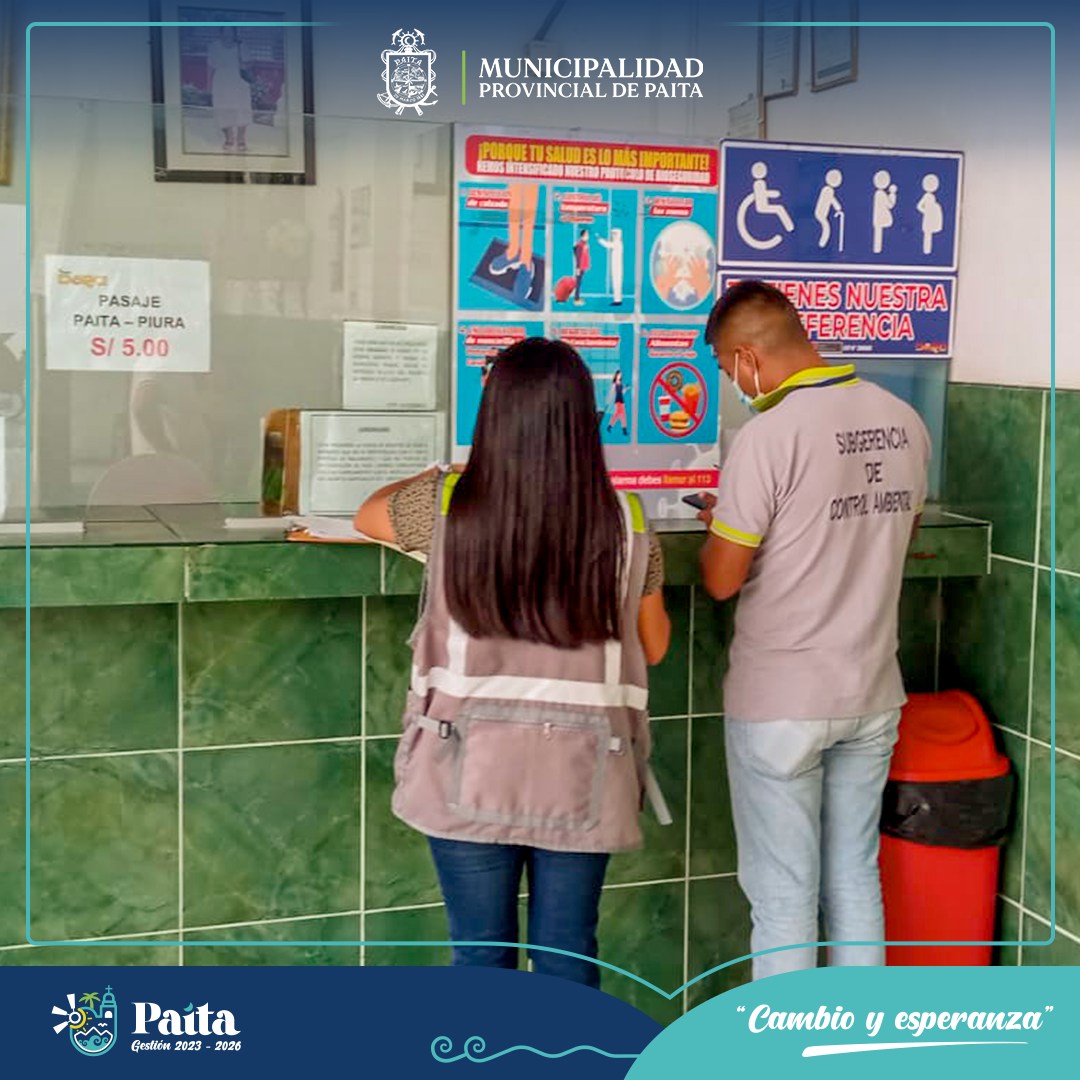 Municipalidad de Paita realiza operativo de control ambiental en terminales de buses interprovinciales