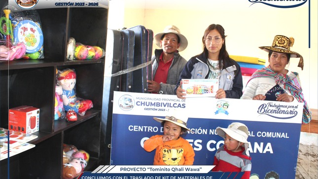 Concluimos con el traslado de kit de materiales de estimulación temprana a diferentes comunidades del distrito de Santo Tomás