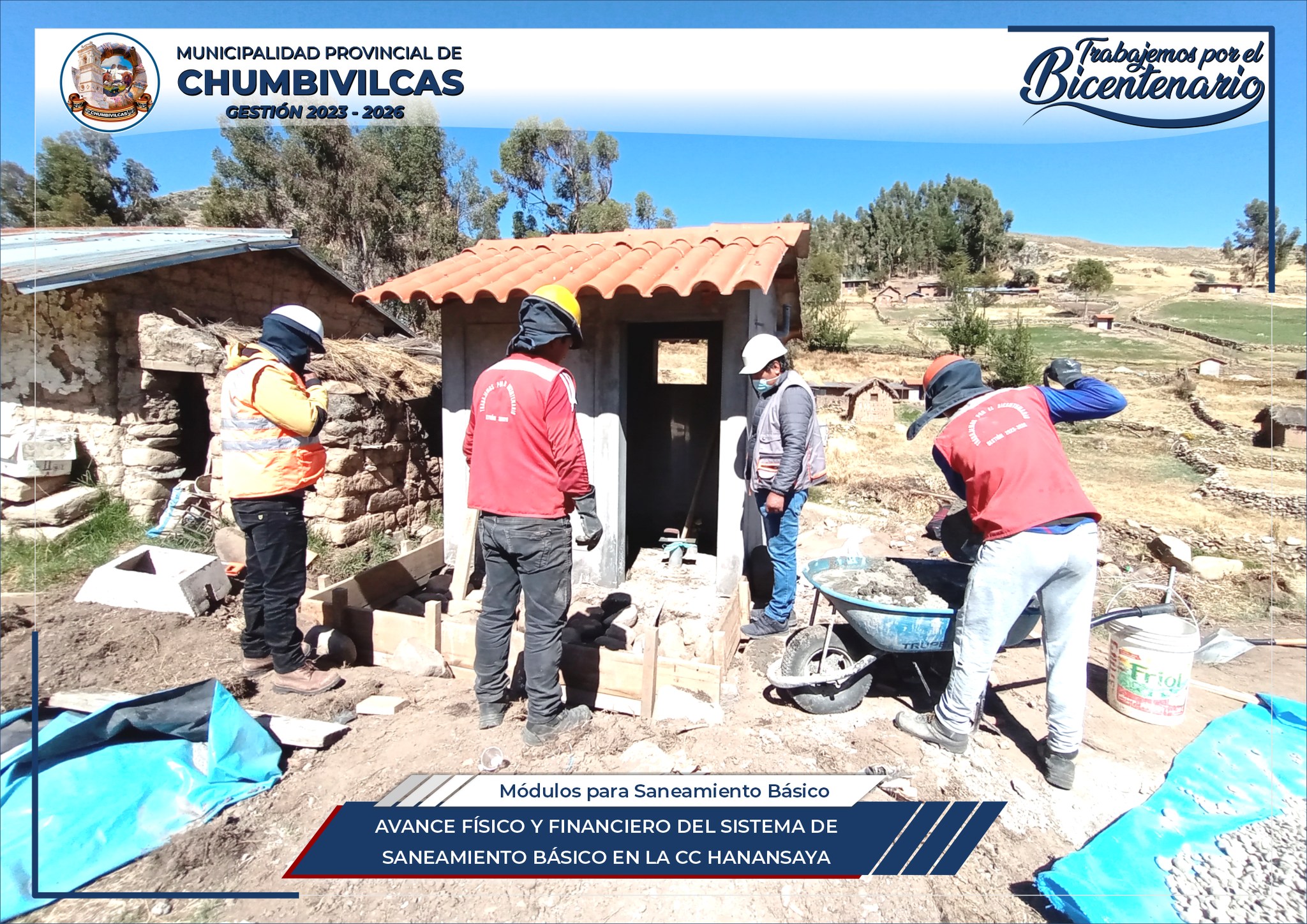 Avance físico y financiero del sistema de saneamiento básico en la Comunidad Campesina Hanansaya