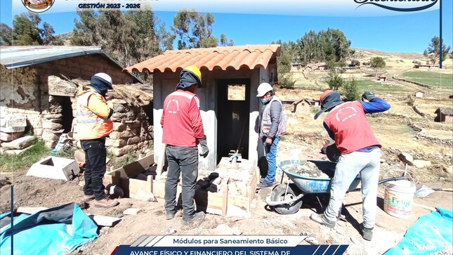 Avance físico y financiero del sistema de saneamiento básico en la Comunidad Campesina Hanansaya 