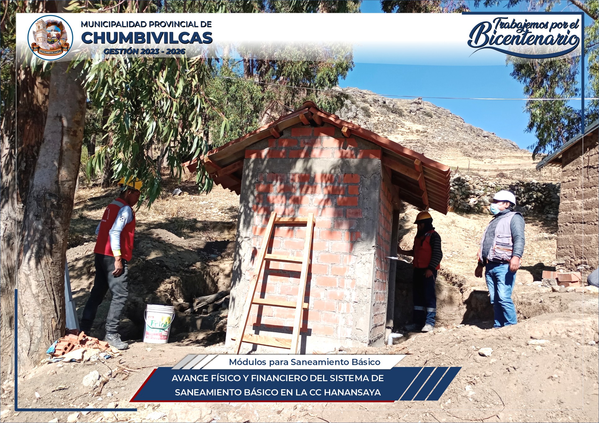 Avance físico y financiero del sistema de saneamiento básico en la Comunidad Campesina Hanansaya