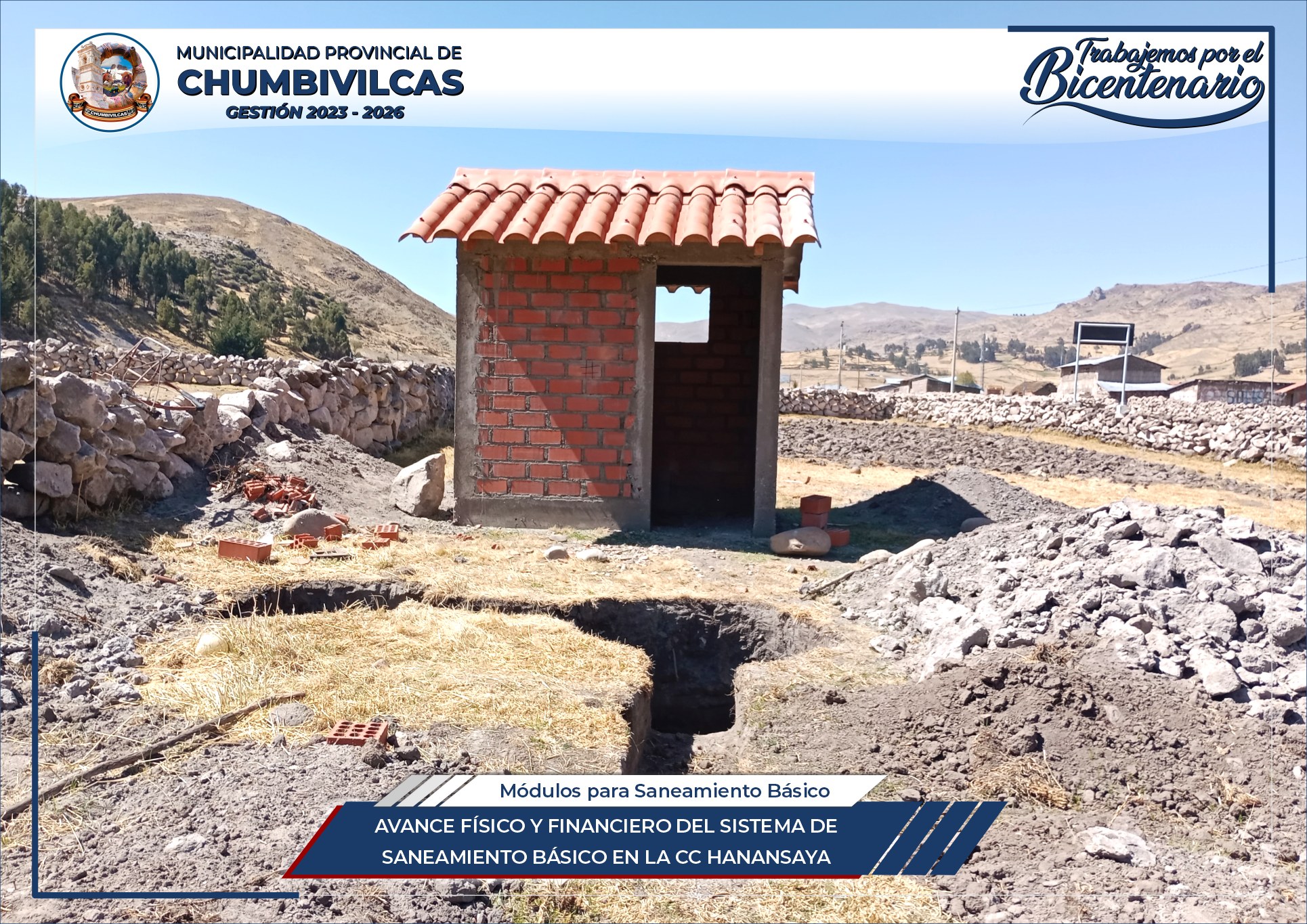 Avance físico y financiero del sistema de saneamiento básico en la Comunidad Campesina Hanansaya