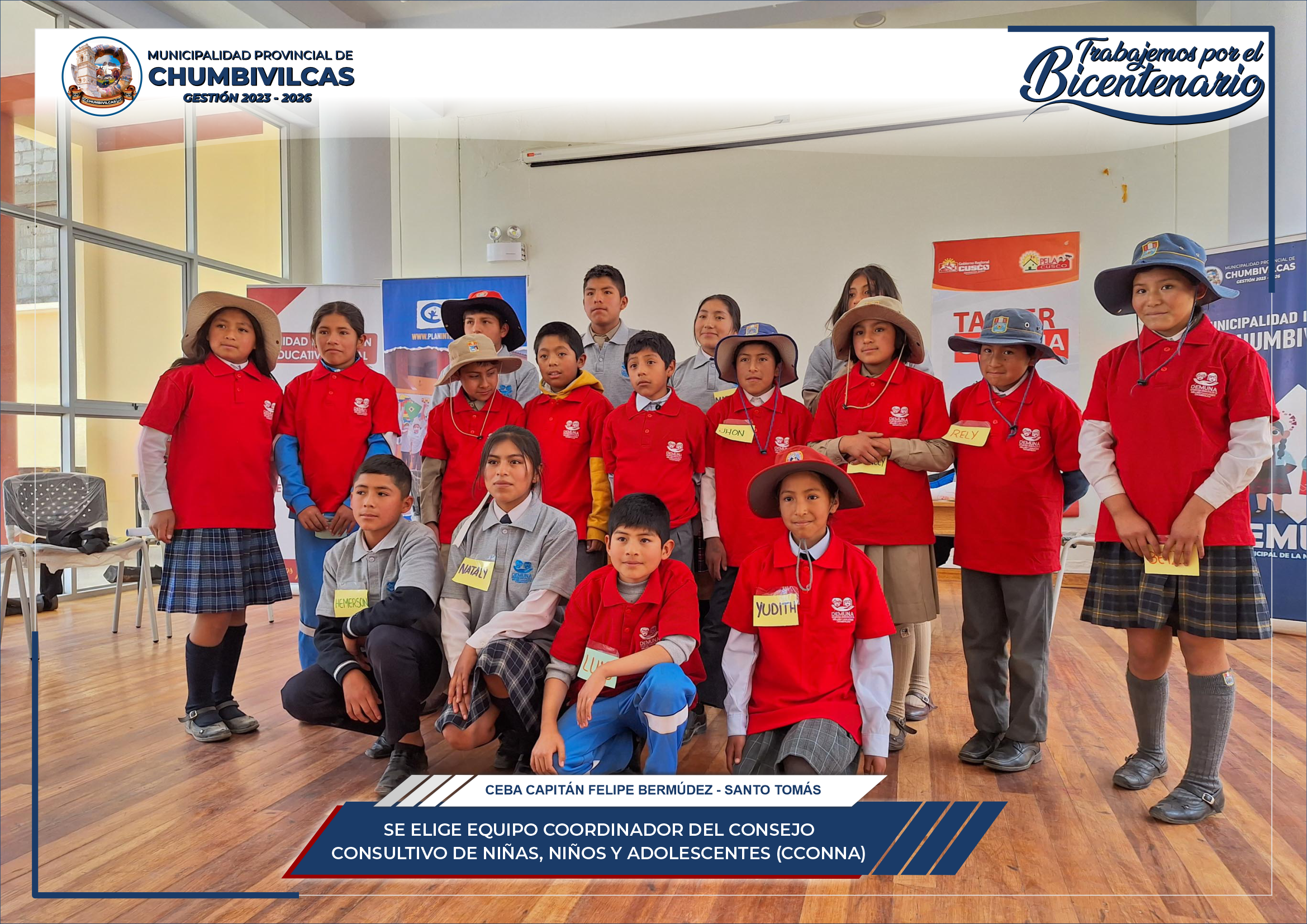 Elección del equipo coordinador del Consejo Consultivo de Niñas, Niñas y Adolescentes (CCONNA) de Santo Tomás 