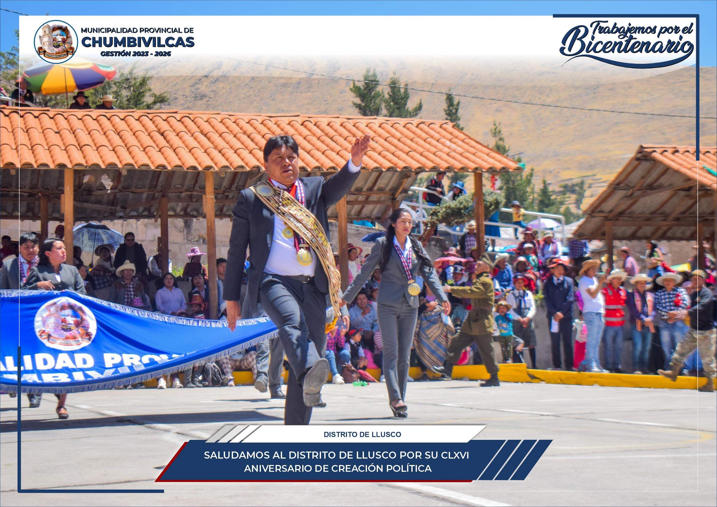 Municipalidad Provincial de Chumbivilcas saluda al distrito de Llusco por su CLXCI Aniversario de Creación Política