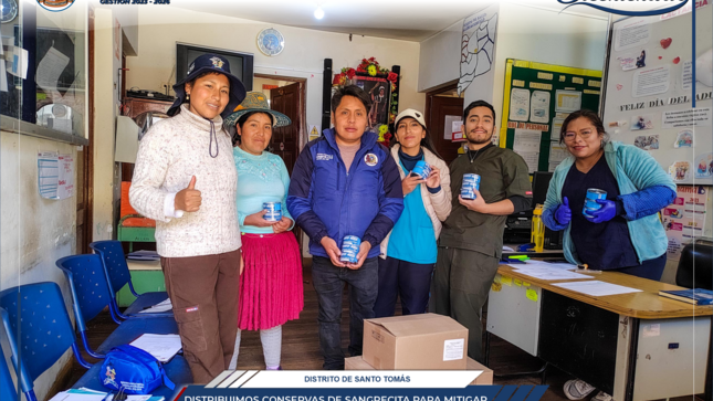 Distribuimos conservas de sangrecita para mitigar la anemia en las comunidades de Santo Tomás 