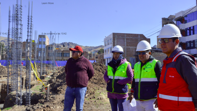 Funcionarios municipales supervisan correcta ejecución de la obra cuna jardín 326 Manuel Núñez Butrón de Salcedo
