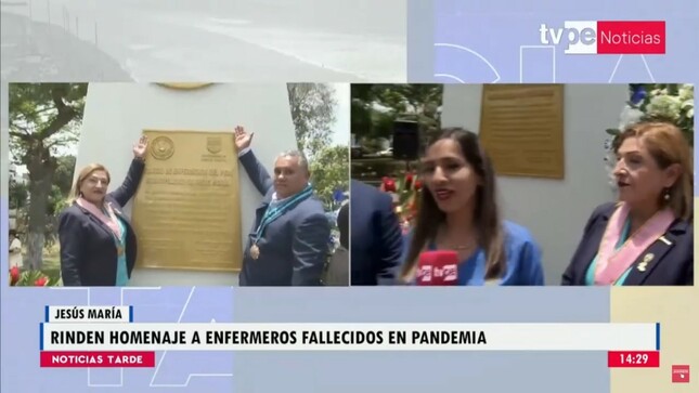 👏 Nuestro alcalde Jesús Gálvez Olivares, participó de la ceremonia de develación de placa conmemorativa por los 45 años de creación del Colegio de Enfermeros del Perú, en el emblemático Parque Santa Cruz. ✝️ Esta placa será un recordatorio de los 178 enfermeros peruanos que dieron su vida, brindando atención a los miles de pacientes durante la pandemia del Covid 19. El Perú entero recordará su sacrificio por siempre. #JesúsMaríaSomosTodos