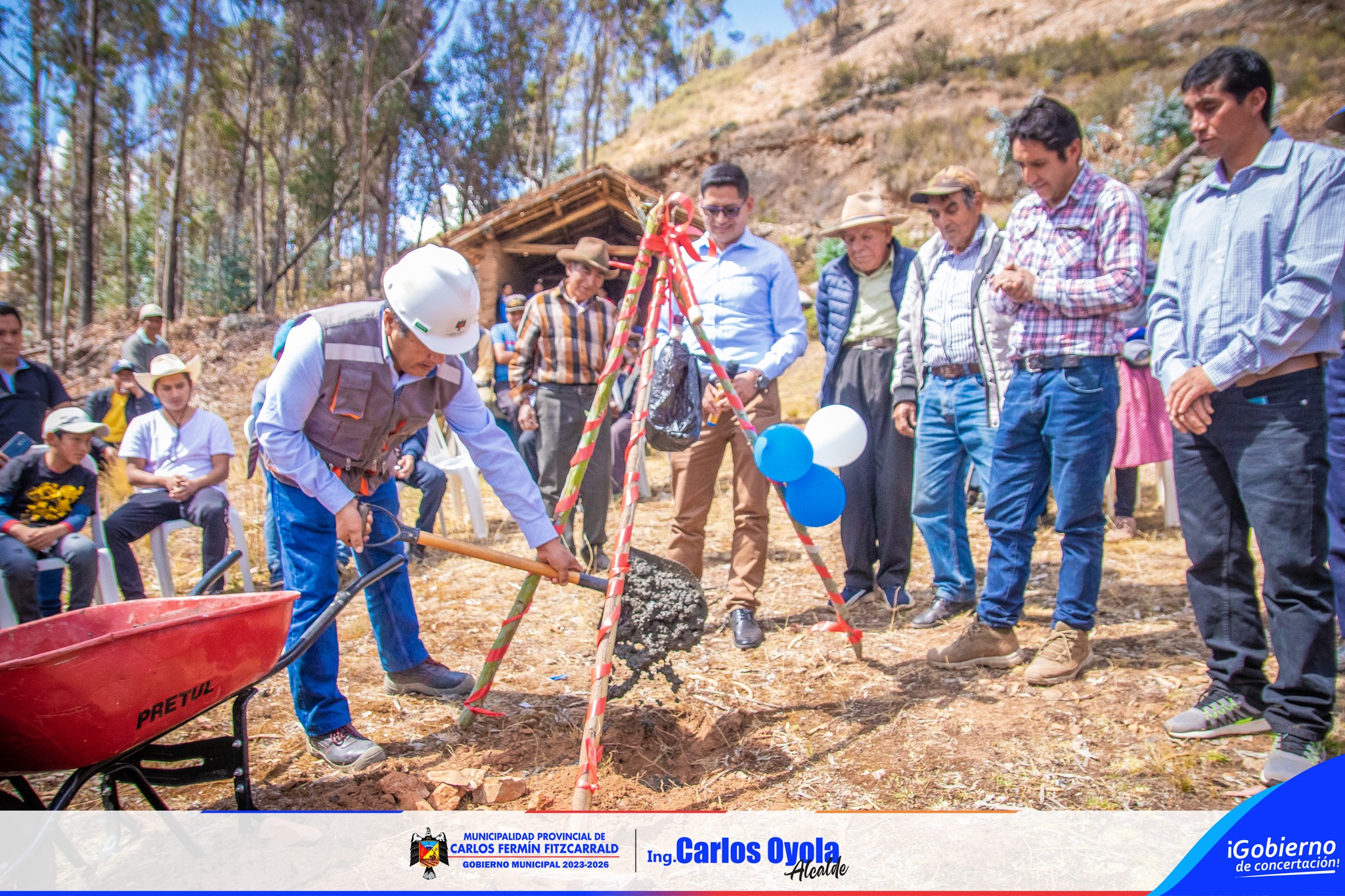 Construcción de cereco perimétrico del cmeneterio de Illauro.