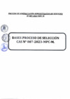 Vista preliminar de documento BASES DE LA CONVOCATORIA CAS N°007-2023-MPC-M