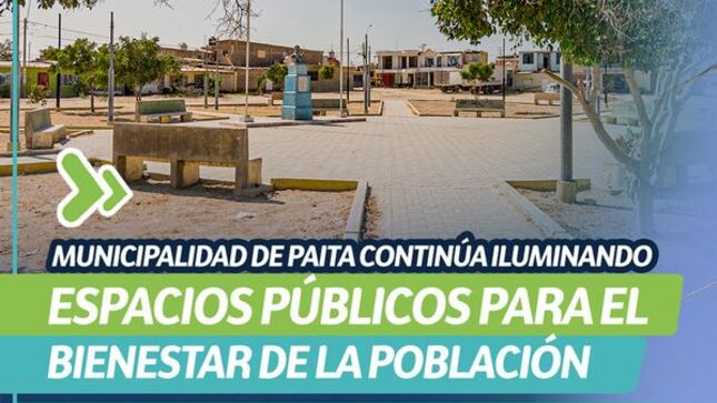 Municipalidad de Paita continúa iluminando espacios públicos para el bienestar de la población