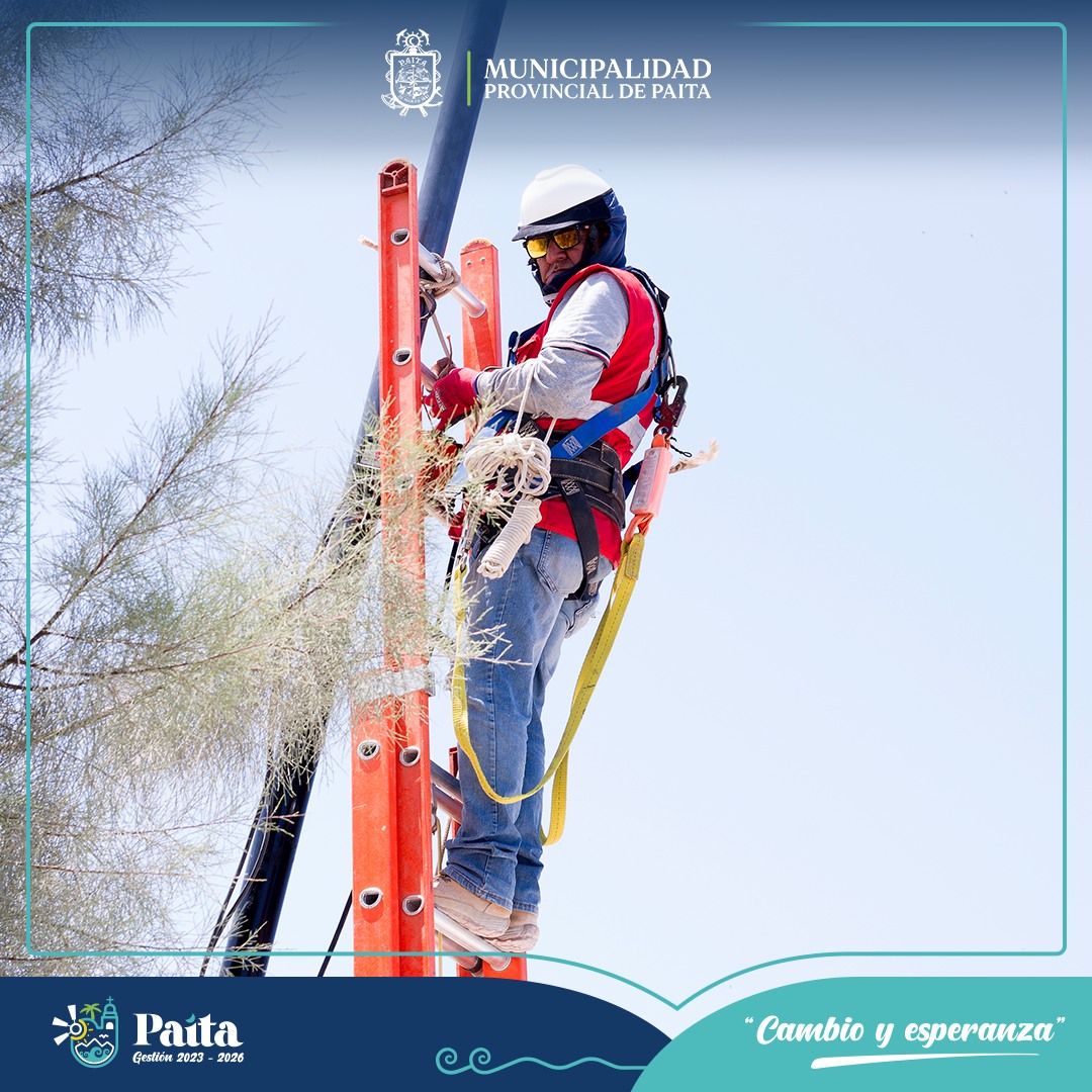 Municipalidad de Paita continúa iluminando espacios públicos para el bienestar de la población