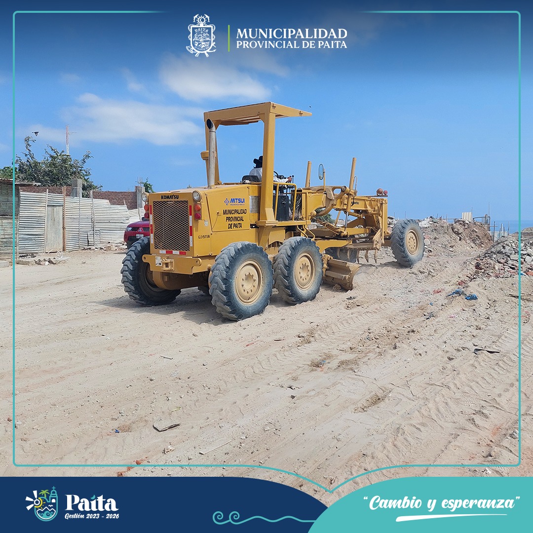 Municipalidad de Paita trabajó en el mantenimiento de las principales calles del asentamiento humano El Tablazo